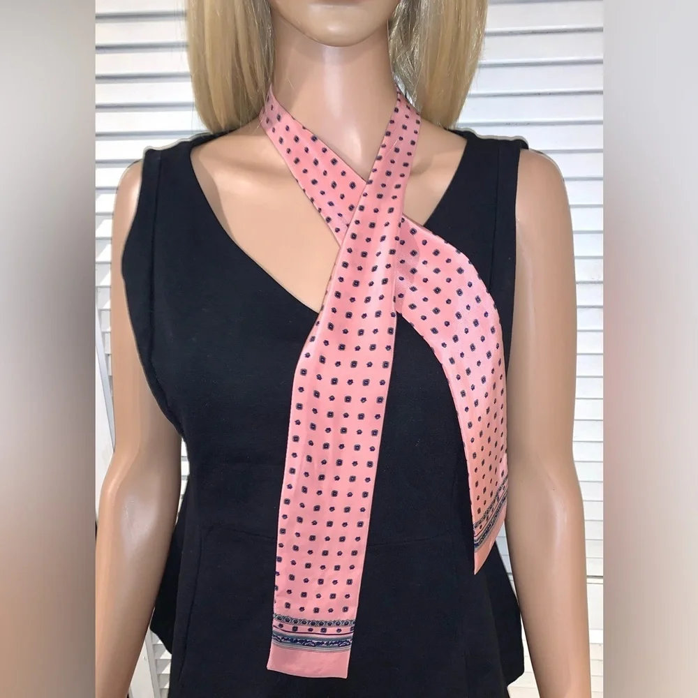 Silk Woman’s tie scarf Pink by Ginnie Johansen 100% Silk